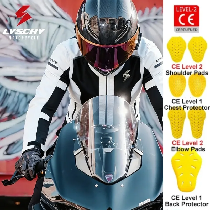 LYSCHY Summer Breathable Mesh Motorcycle Jacket Reflective Motorbike Coat for Men Women CE2 Level Protective Motocross Gear
LYSCHY Summer Breathable Mesh Motorcycle Jacket Reflective Motorbike Coat for Men Women CE2 Level Protective Motocross Gear