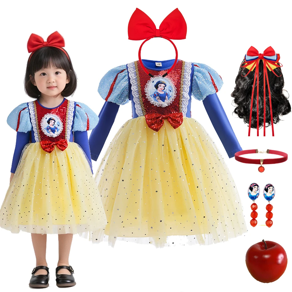 Зимнее платье принцессы Белоснежки для девочек, детское праздничное платье на день рождения, весенне-осеннее платье с длинными рукавами, пайетками и пышными рукавами из сетки
Зимнее платье принцессы Белоснежки для девочек, детское праздничное платье на день рождения, весенне-осеннее платье с длинными рукавами, пайетками и пышными рукавами из сетки