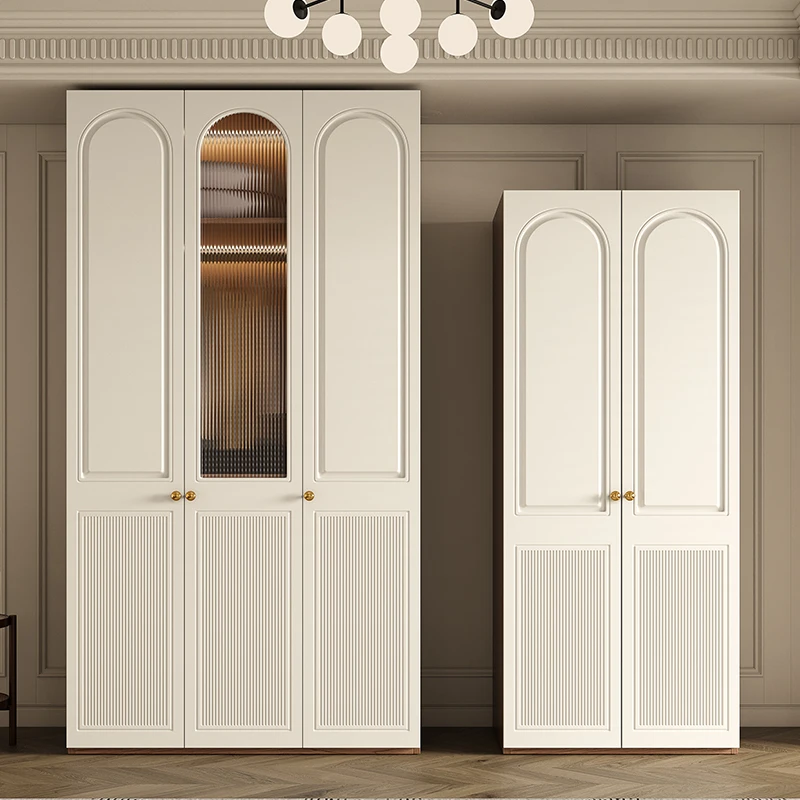Light retro wardrobe swing door new bedroom home antique glass wardrobe combination
Light retro wardrobe swing door new bedroom home antique glass wardrobe combination