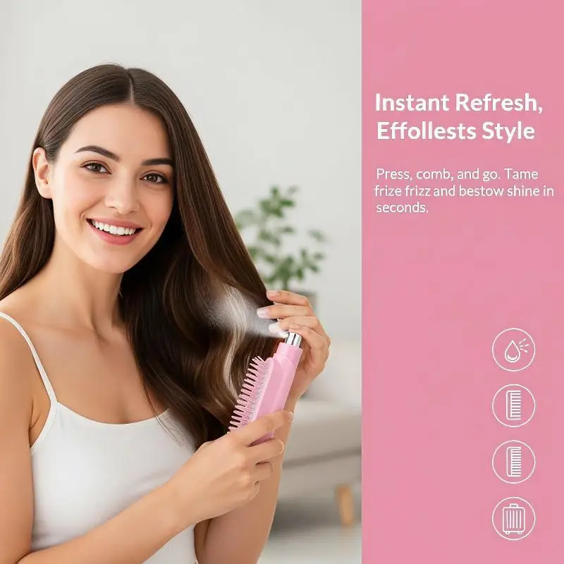 2 In 1 Hair Mist Spray Comb Pocket Detangling Scalp Massage Comb Anti Static Refillable Water Spray Hairbrush Hair Styling Tools
2 In 1 Hair Mist Spray Comb Pocket Detangling Scalp Massage Comb Anti Static Refillable Water Spray Hairbrush Hair Styling Tools