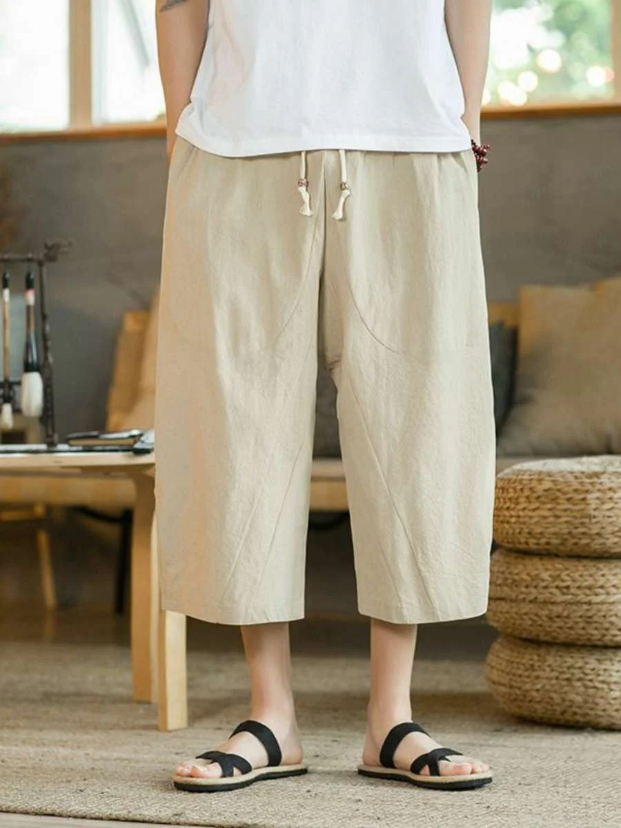 Loose Cotton Linen Men's Wide Leg Seven-Foot Pants Summer Casual orts High Waist Straight Cut Thin Fabric Large Size Youth
Loose Cotton Linen Men's Wide Leg Seven-Foot Pants Summer Casual orts High Waist Straight Cut Thin Fabric Large Size Youth