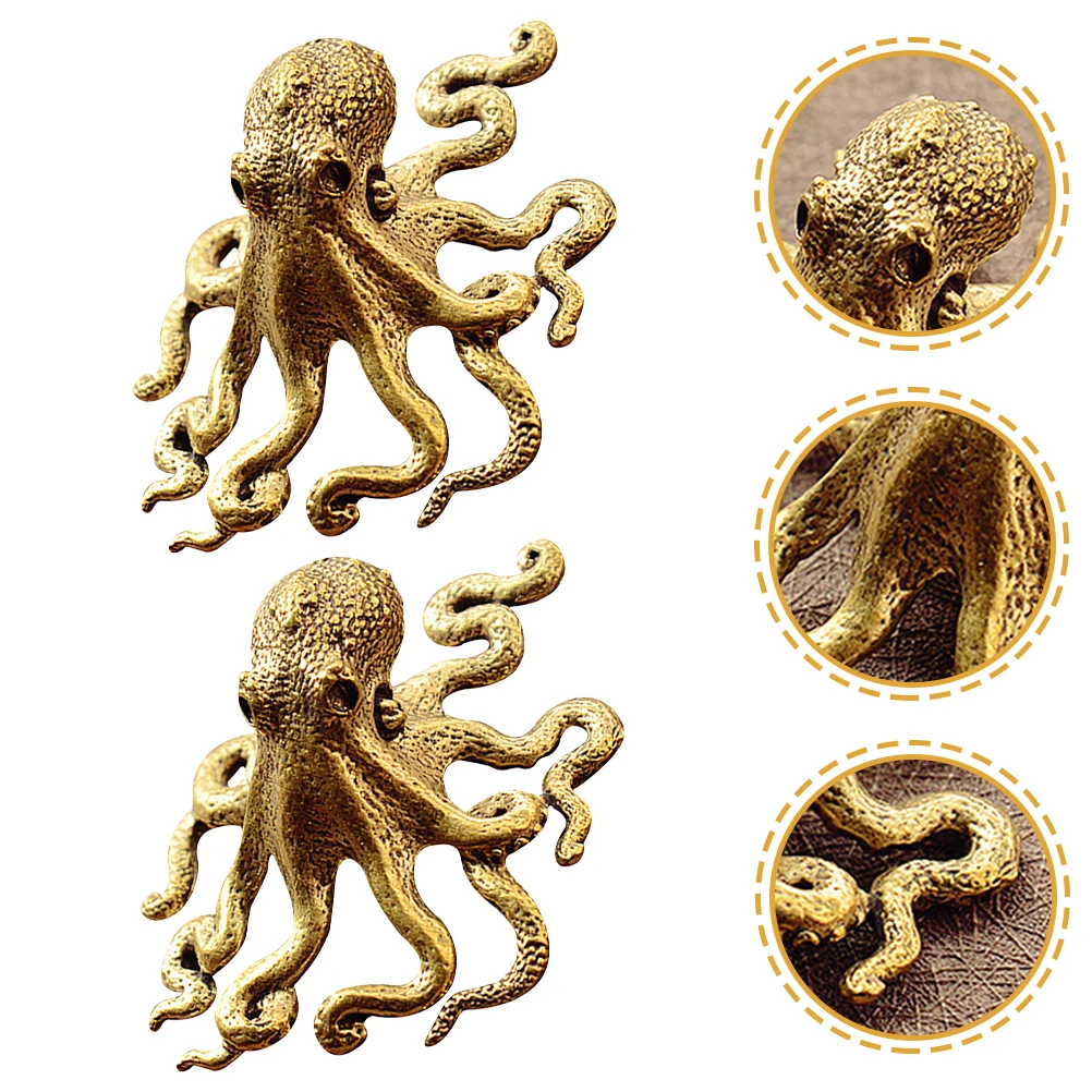 2 Pcs Copper Octopus Ornaments Beautiful Desktop Decoration Brass Miniature Tea Pet Figurines Sculpture
2 Pcs Copper Octopus Ornaments Beautiful Desktop Decoration Brass Miniature Tea Pet Figurines Sculpture