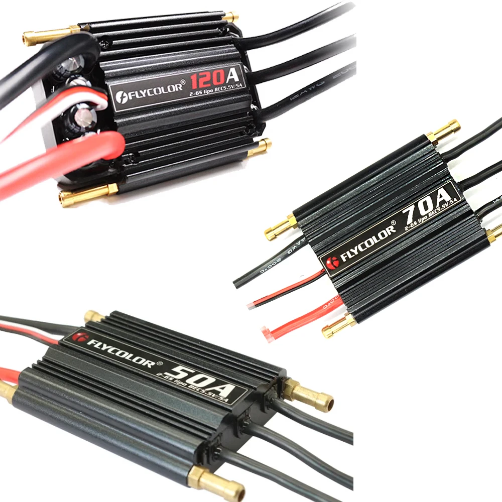 FlyColor 50A/70A/90A/120A/150A Brushless ESC 2-6S LiPo Support BEC 5.5V/5A for RC Boat Ship Model
FlyColor 50A/70A/90A/120A/150A Brushless ESC 2-6S LiPo Support BEC 5.5V/5A for RC Boat Ship Model