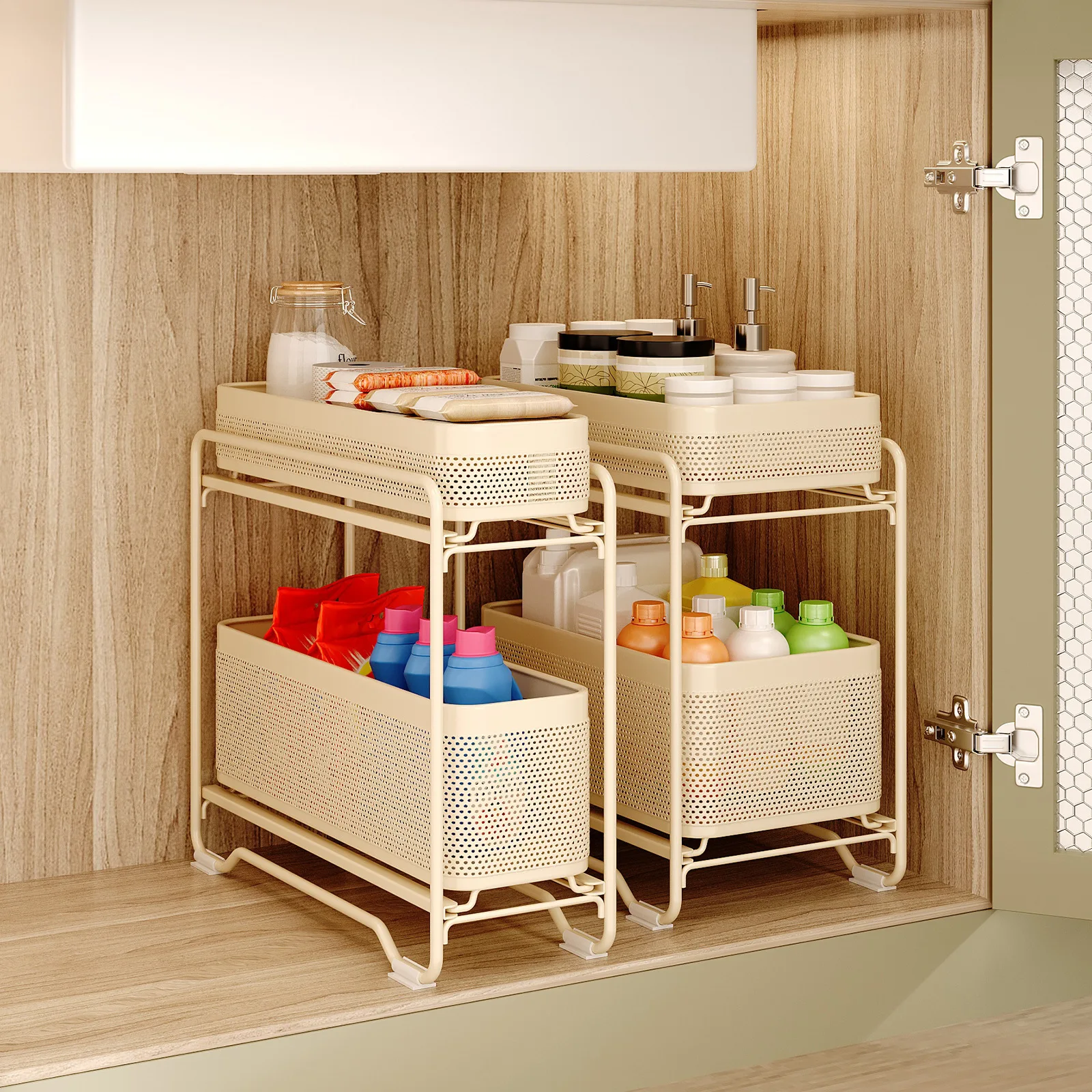 Pull-Out Kitchen Organizer Cabinet Storage Basket for Under Sink/countertop Multi-Tier Dish Rack Space Saving Drawer Baskets
Pull-Out Kitchen Organizer Cabinet Storage Basket for Under Sink/countertop Multi-Tier Dish Rack Space Saving Drawer Baskets