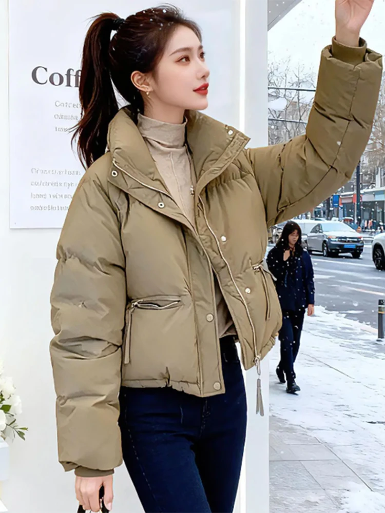 Утепленная хлопковая куртка-пуховик для женщин, зимняя, с воротником-стойкой, теплая, модная, в корейском стиле
Утепленная хлопковая куртка-пуховик для женщин, зимняя, с воротником-стойкой, теплая, модная, в корейском стиле