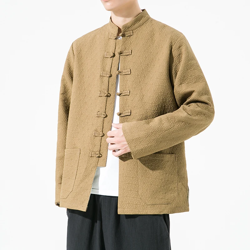 Thiened Embroidered Stand Collar Men's Jaet Autumn Winter Casual Chinese Sle Coat with Button kets Outerwear Coat
Thiened Embroidered Stand Collar Men's Jaet Autumn Winter Casual Chinese Sle Coat with Button kets Outerwear Coat