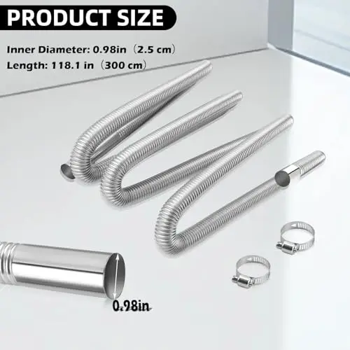 Stainless Steel 0.98 Inch Flexible Exhaust Tube 300cm For Heater Generator With Two Clamps
Stainless Steel 0.98 Inch Flexible Exhaust Tube 300cm For Heater Generator With Two Clamps