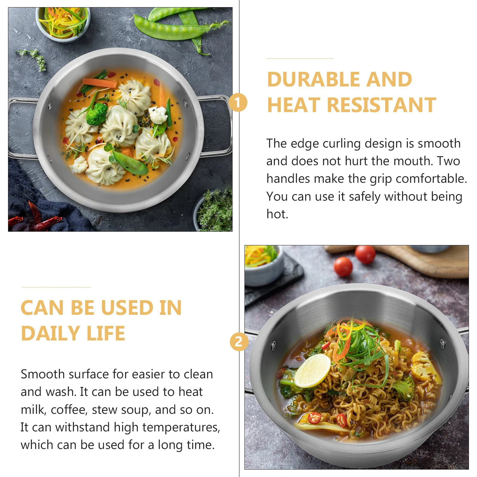1Set Korean Noodle Pot Stainless Steel Double Handle Cooking Pot for Soup Ramen Milk Heating Small Household
1Set Korean Noodle Pot Stainless Steel Double Handle Cooking Pot for Soup Ramen Milk Heating Small Household