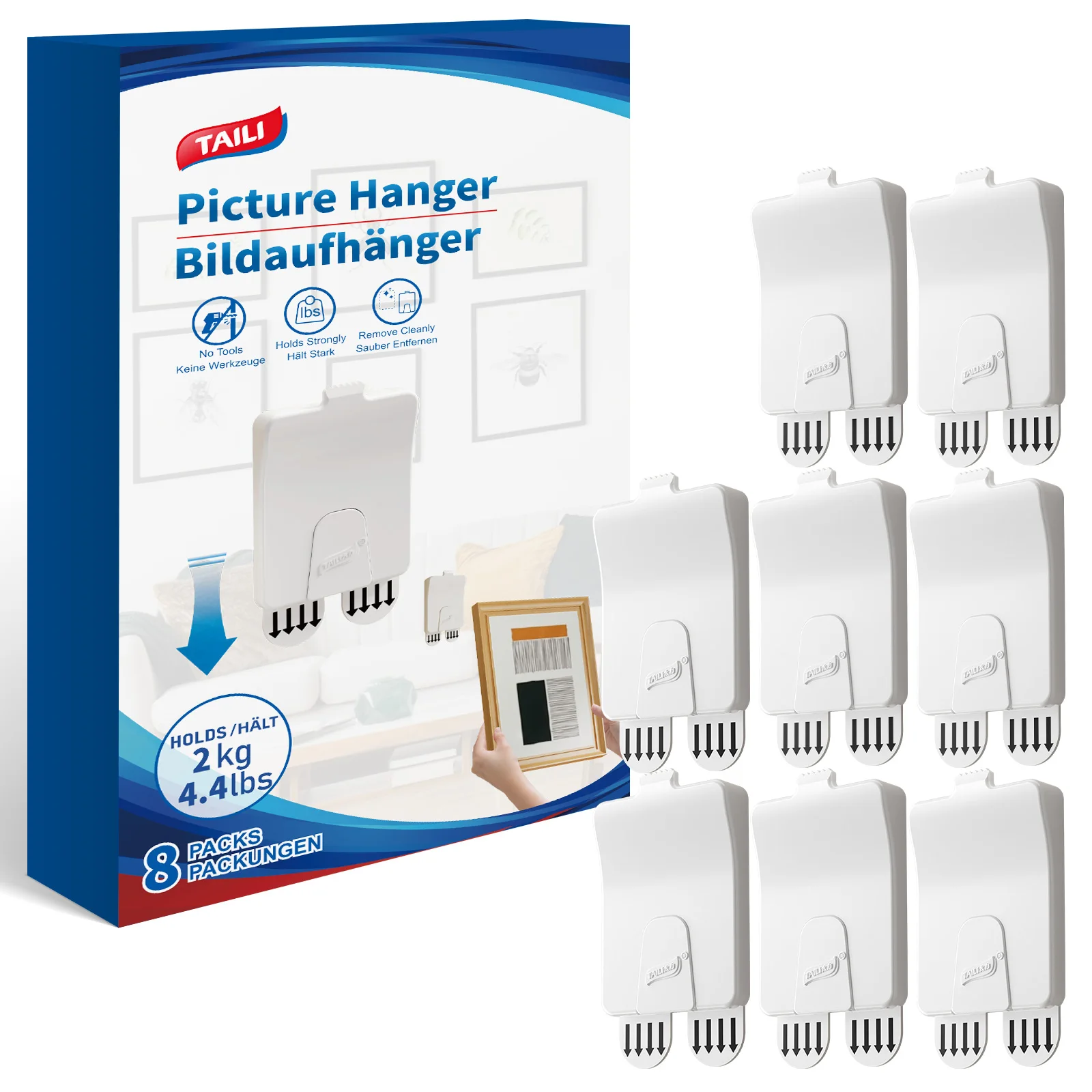 TAILI Damage Free Picture Hangers, Adhesive Picture Hanging Hooks Without Nails, No Tools Picture Hangers for Hanging Decoration
TAILI Damage Free Picture Hangers, Adhesive Picture Hanging Hooks Without Nails, No Tools Picture Hangers for Hanging Decoration