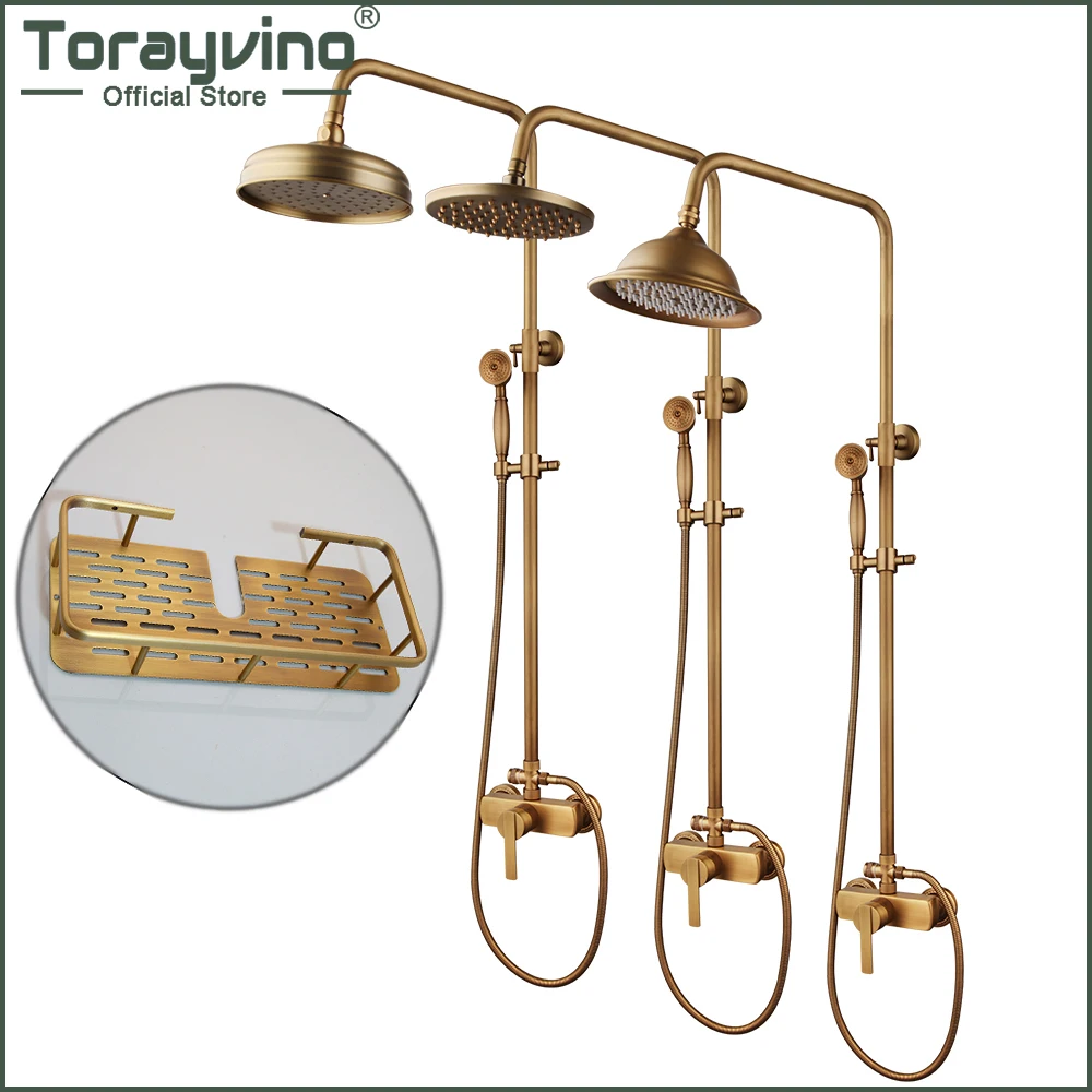 YANKSMART Flexible Retro Vintage Antique Brass Wall Mount 8" Shower Head + Control Valve Hand Sprayer Bathroom Shower Faucet Set
YANKSMART Flexible Retro Vintage Antique Brass Wall Mount 8" Shower Head + Control Valve Hand Sprayer Bathroom Shower Faucet Set