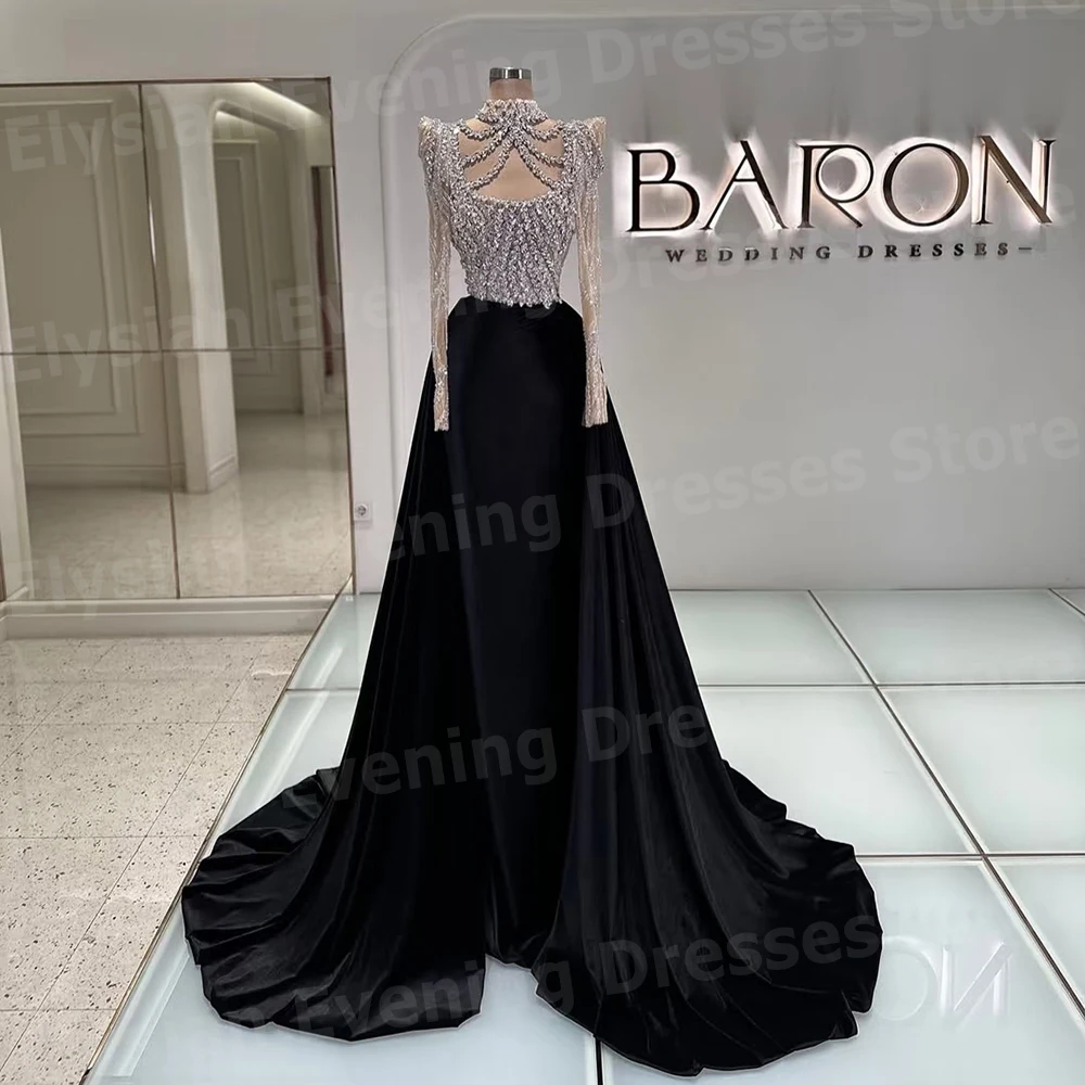 Luxurious Women's Mermaid High Neck Evening Dresses Customized Robe De Soirée Prom Gowns Long Sleeve Beaded Vestidos Para Mujer
Luxurious Women's Mermaid High Neck Evening Dresses Customized Robe De Soirée Prom Gowns Long Sleeve Beaded Vestidos Para Mujer