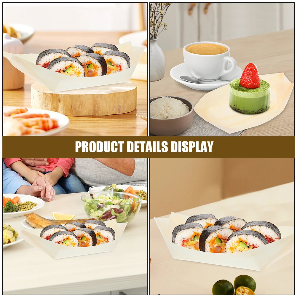 50pcs Sushi Boat Charcuterie Plates Disposable Wooden Food Containers for Sashimi Wood Boat Plates Picnic BBQ Outdoor Events
50pcs Sushi Boat Charcuterie Plates Disposable Wooden Food Containers for Sashimi Wood Boat Plates Picnic BBQ Outdoor Events