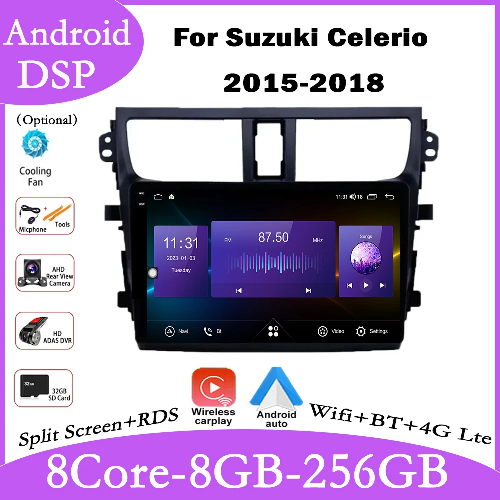 Мультимедийный проигрыватель 9 lnch для Suzuki Celerio 2015-2018 Android 14, Авторадио, GPS, стерео, Carplay, 4G, Wi-Fi экран
Мультимедийный проигрыватель 9 lnch для Suzuki Celerio 2015-2018 Android 14, Авторадио, GPS, стерео, Carplay, 4G, Wi-Fi экран