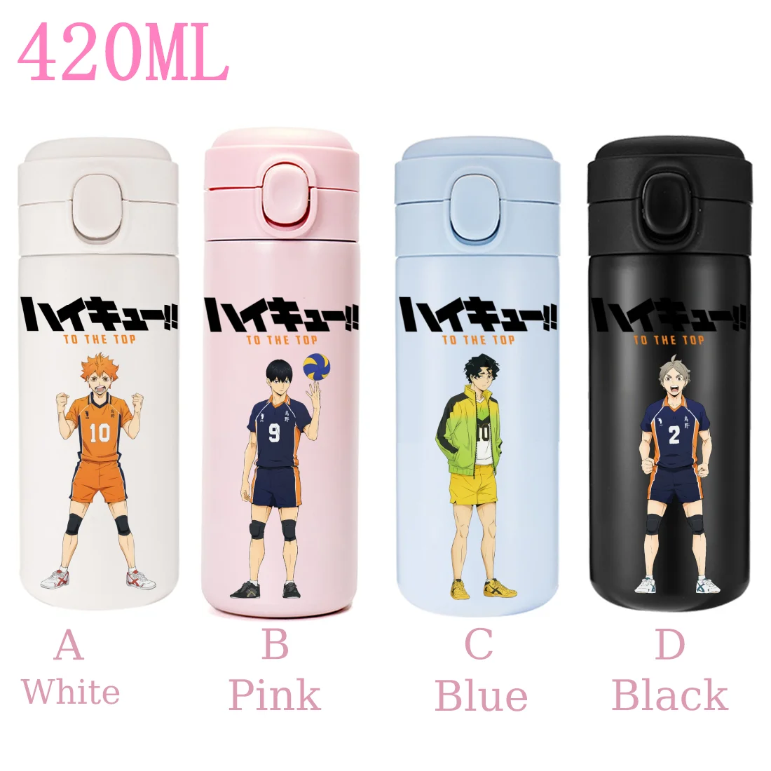 420ML Anime Haikyuu Thermos Cup Stainless Steel Vacuum Flask Portable Leakproof Travel Coffee Mug Thermal Water Bottle Gifts
420ML Anime Haikyuu Thermos Cup Stainless Steel Vacuum Flask Portable Leakproof Travel Coffee Mug Thermal Water Bottle Gifts