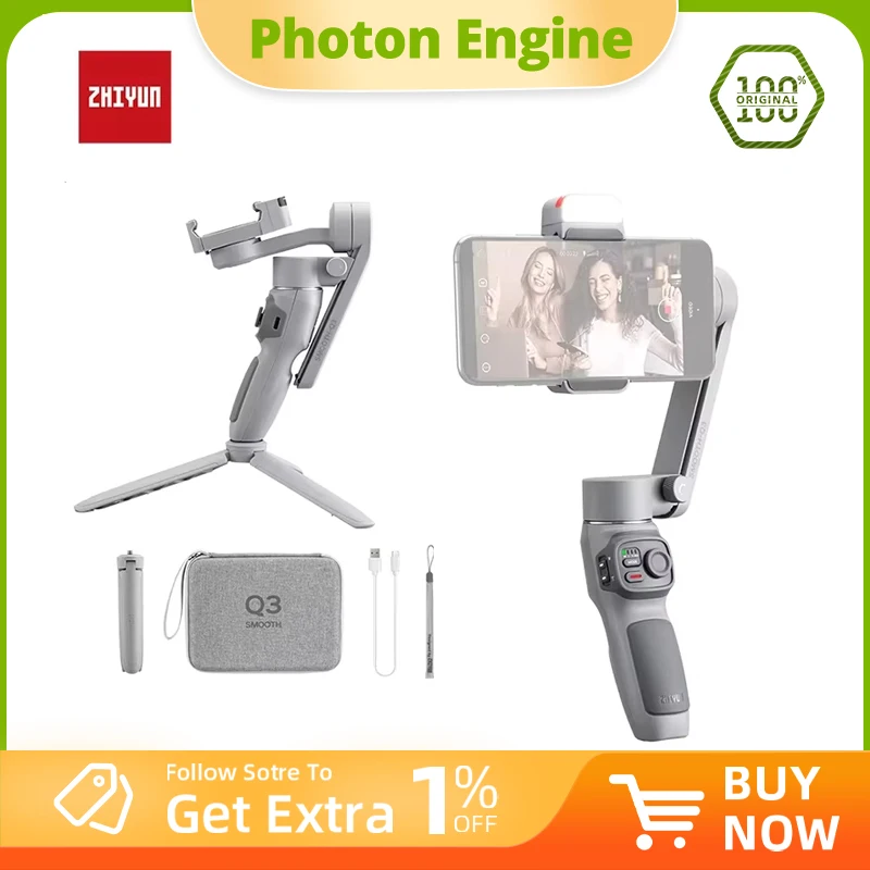ZHIYUN SMOOTH Q3 Gimbal Smartphone 3-Axis Phone Gimbals Portable Stabilizer for iPhone 14 pro max/Xiaomi/Huawei
ZHIYUN SMOOTH Q3 Gimbal Smartphone 3-Axis Phone Gimbals Portable Stabilizer for iPhone 14 pro max/Xiaomi/Huawei