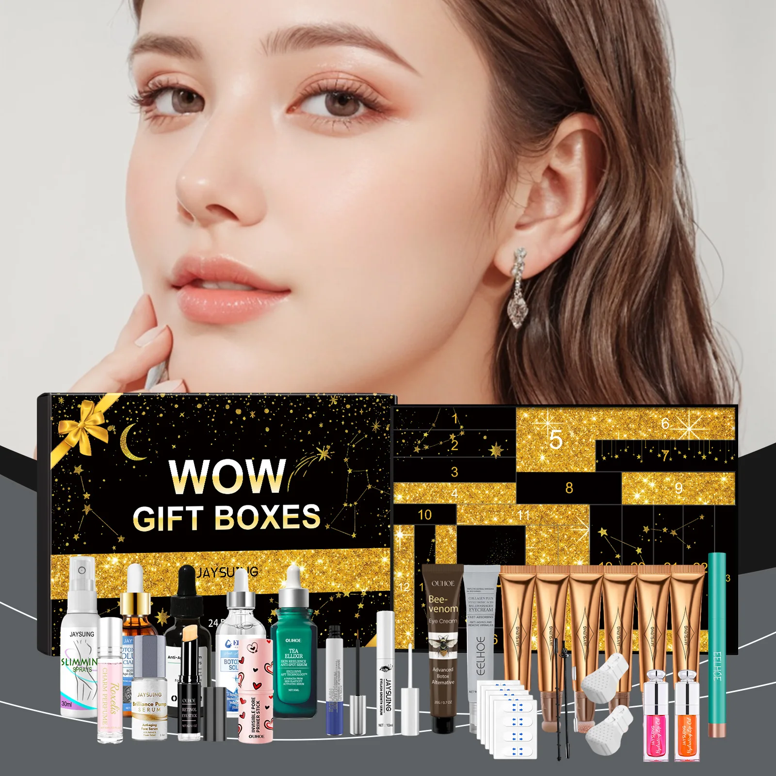 JAYSUING 24 Days Surprise Girls Makeups Care Set Calendar Moisturizing Hydrating Skincare Facial Care Cosmetics Set For Gift
JAYSUING 24 Days Surprise Girls Makeups Care Set Calendar Moisturizing Hydrating Skincare Facial Care Cosmetics Set For Gift