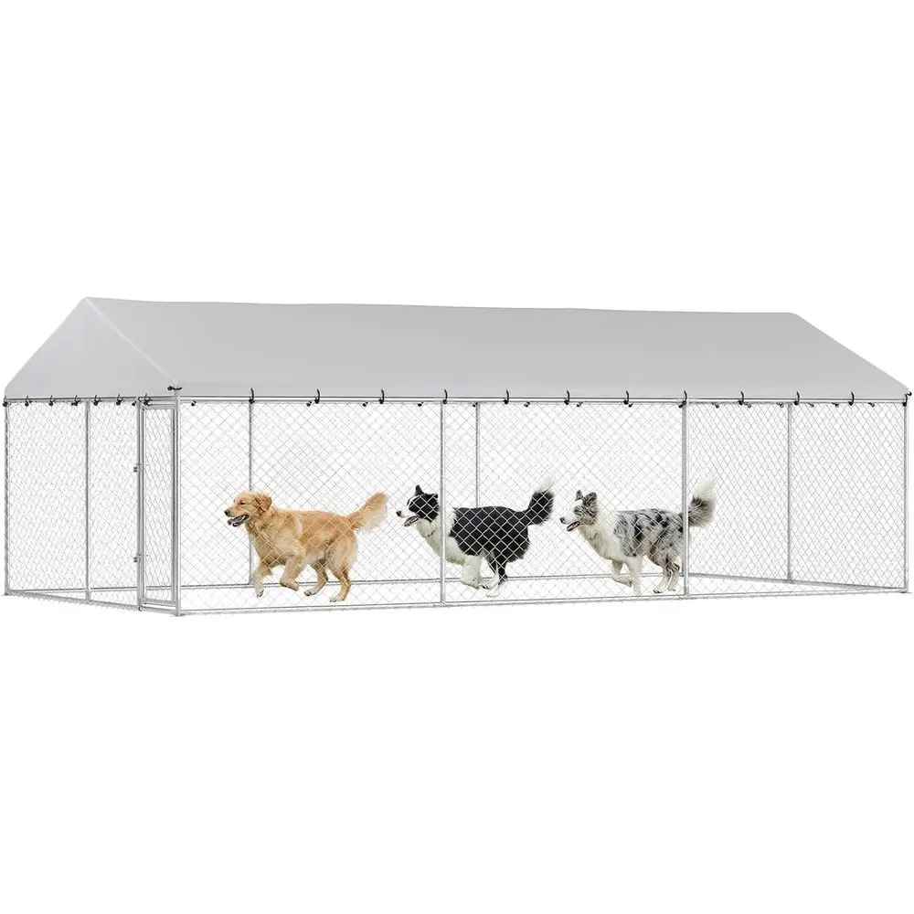 Durable Large Outdoor Dog Kennel 20x10x7 ft with Waterproof Roof and Galvanized Chain Link Fence
Durable Large Outdoor Dog Kennel 20x10x7 ft with Waterproof Roof and Galvanized Chain Link Fence