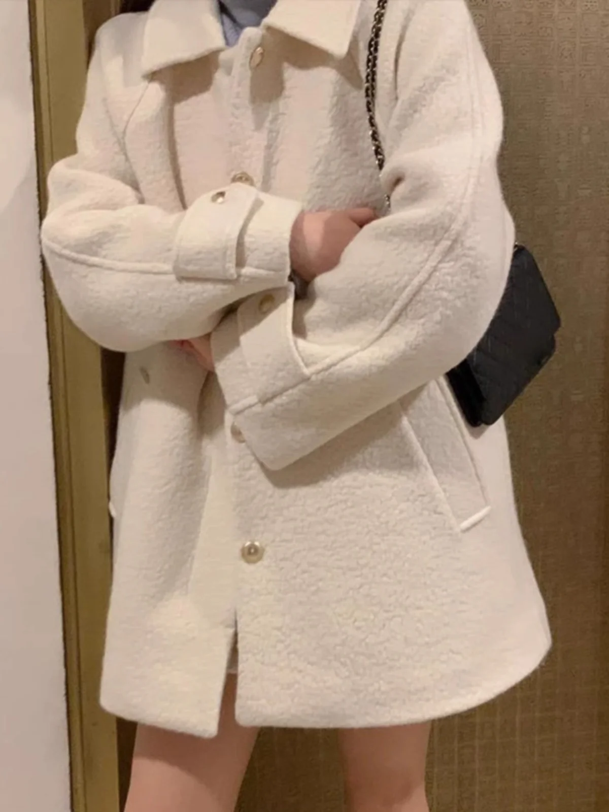 Женское шерстяное пальто, осенне-зимнее свободное пальто с кукольным воротником, верхняя одежда, нежная аосфера, Sensation, корейский Sle Long Sve 
Женское шерстяное пальто, осенне-зимнее свободное пальто с кукольным воротником, верхняя одежда, нежная аосфера, Sensation, корейский Sle Long Sve