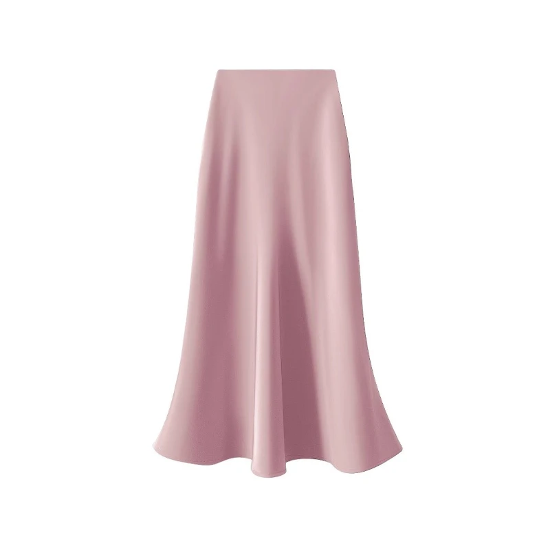 Satin Fishtail Skirt Office Lady Women's Long Skirt Fashion Champagne Solid Pink Purcel Summer Luxury A-line Skirts for Women
Satin Fishtail Skirt Office Lady Women's Long Skirt Fashion Champagne Solid Pink Purcel Summer Luxury A-line Skirts for Women