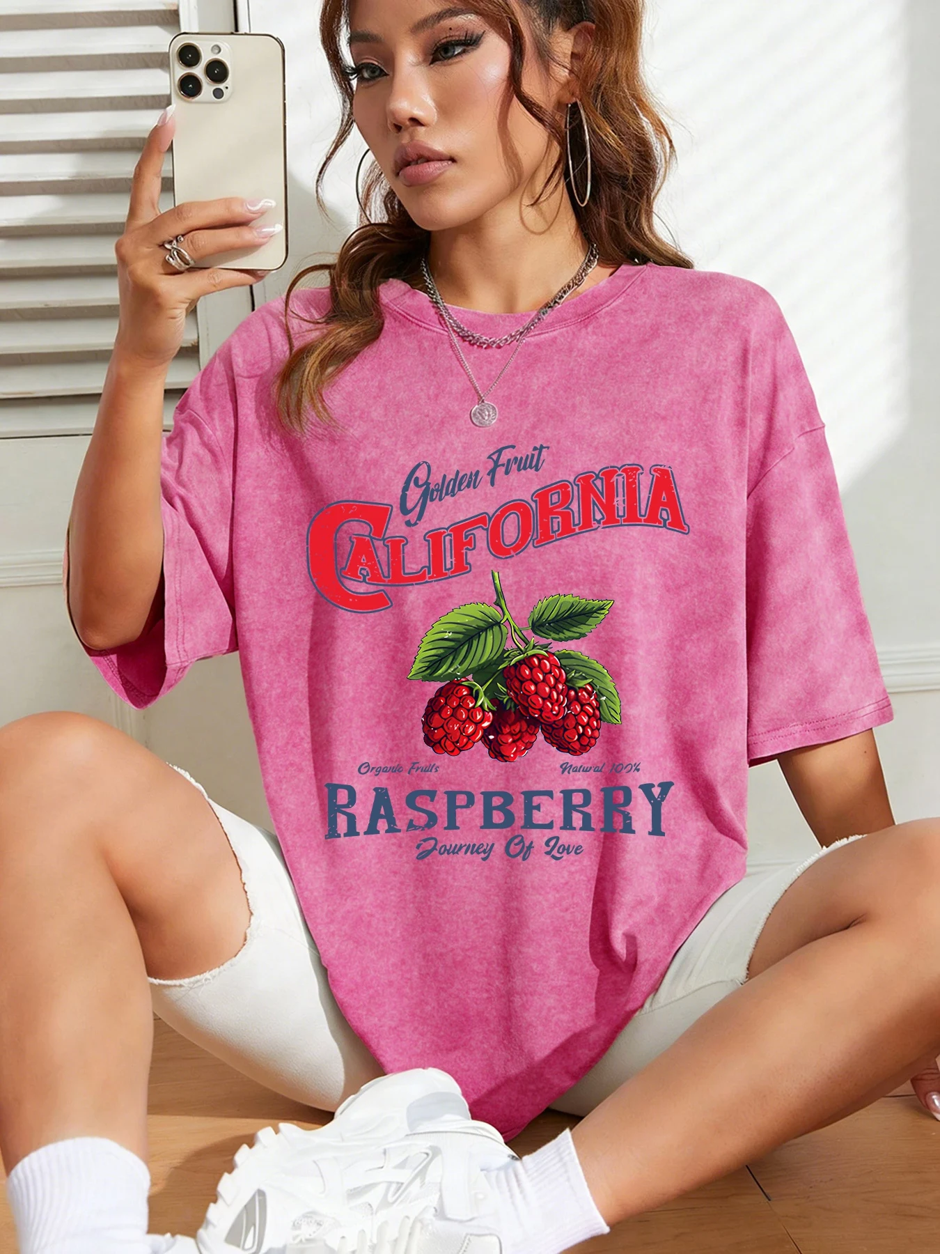 Женская свободная уличная футболка с коротким рукавом Золотые фрукты Калифорния Малина Органическая еда Путешествие любви Графическая повседневная одежда Топы
Женская свободная уличная футболка с коротким рукавом Золотые фрукты Калифорния Малина Органическая еда Путешествие любви Графическая повседневная одежда Топы