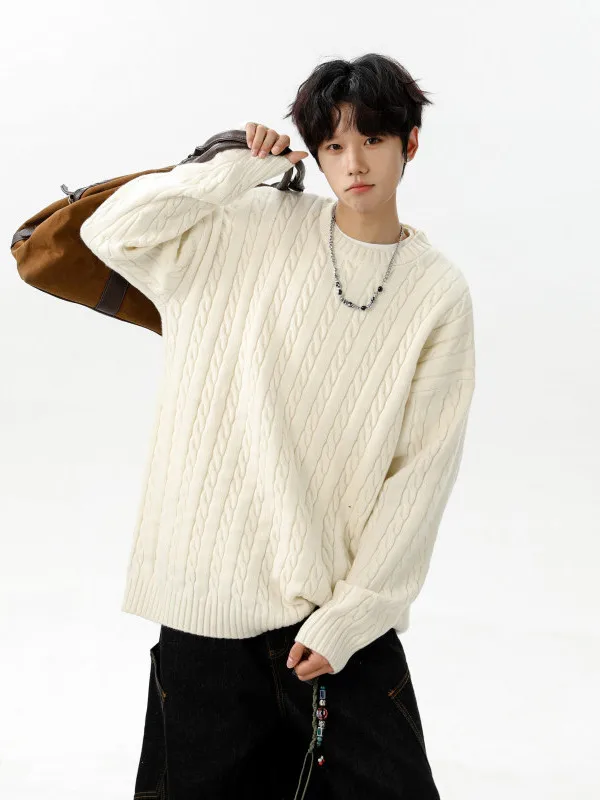 Мужской вязаный свитер, повседневный однотонный свободный крой, осенний модный брендовый трикотаж для ленивых поездок, американский трикотаж, топ
Мужской вязаный свитер, повседневный однотонный свободный крой, осенний модный брендовый трикотаж для ленивых поездок, американский трикотаж, топ