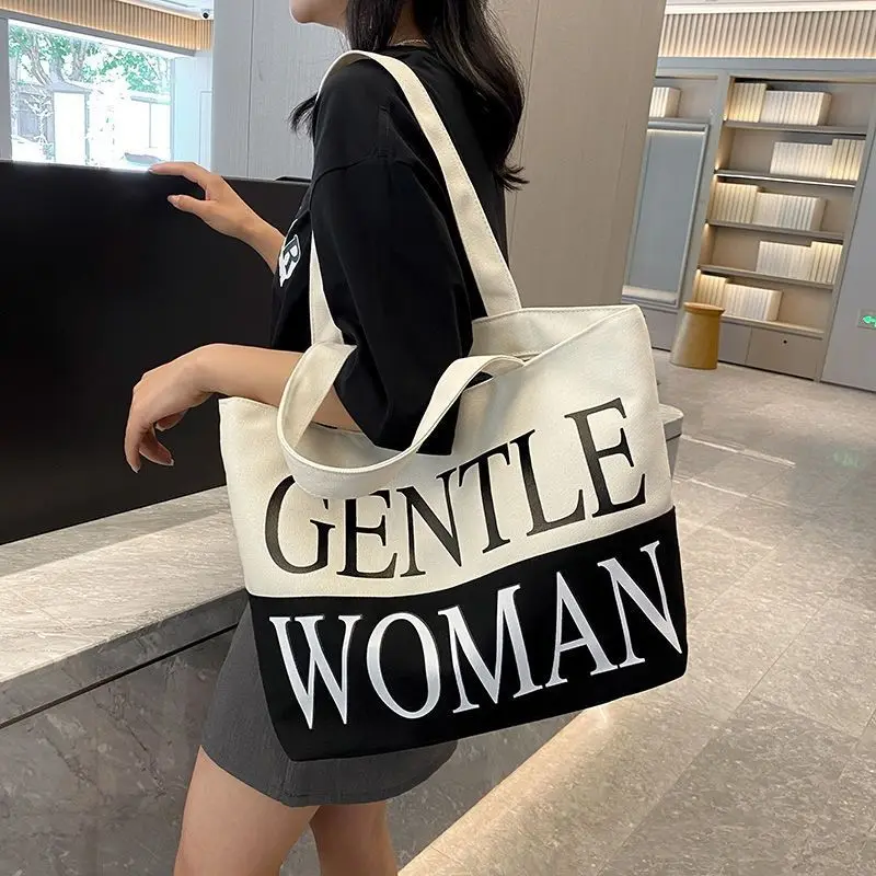 Large Canvas Tote Bags for Women Letter Shoulder Bag with Purse Female Cotton Handbag
Large Canvas Tote Bags for Women Letter Shoulder Bag with Purse Female Cotton Handbag