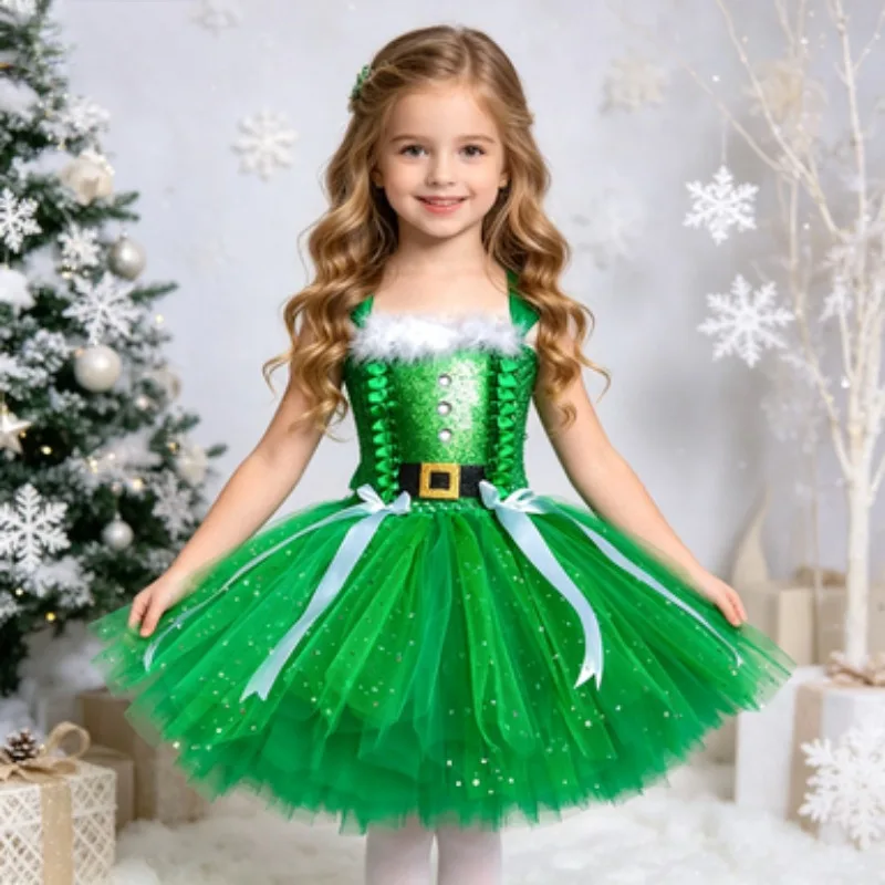 Kids Christmas Mesh Tutu Dress, European Style Girls' Christmas Party Festival Costume Dress, Children's Day Party Outfit
Kids Christmas Mesh Tutu Dress, European Style Girls' Christmas Party Festival Costume Dress, Children's Day Party Outfit