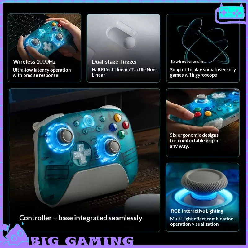 Ultimate 2 Game Controller TMR Joystick Double Cut Trigger Tri-mode PC Steam Gamepad for ZZZ Monster Hunter Black Myth:Wukong
Ultimate 2 Game Controller TMR Joystick Double Cut Trigger Tri-mode PC Steam Gamepad for ZZZ Monster Hunter Black Myth:Wukong