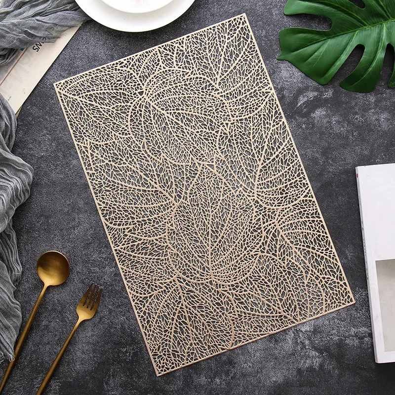 6/4pcs Rectangular Leaf Shape PVC Placemat Bronzing Hollow Table Mat Nordic Style Table Decoration Mat Tea Coffee Table Pad
6/4pcs Rectangular Leaf Shape PVC Placemat Bronzing Hollow Table Mat Nordic Style Table Decoration Mat Tea Coffee Table Pad