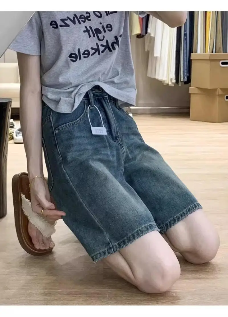 Y2K Wide Leg Denim Shorts Women American Retro Spring Thin Loose Five Quarter Straight Leg Mid Length Pants
Y2K Wide Leg Denim Shorts Women American Retro Spring Thin Loose Five Quarter Straight Leg Mid Length Pants