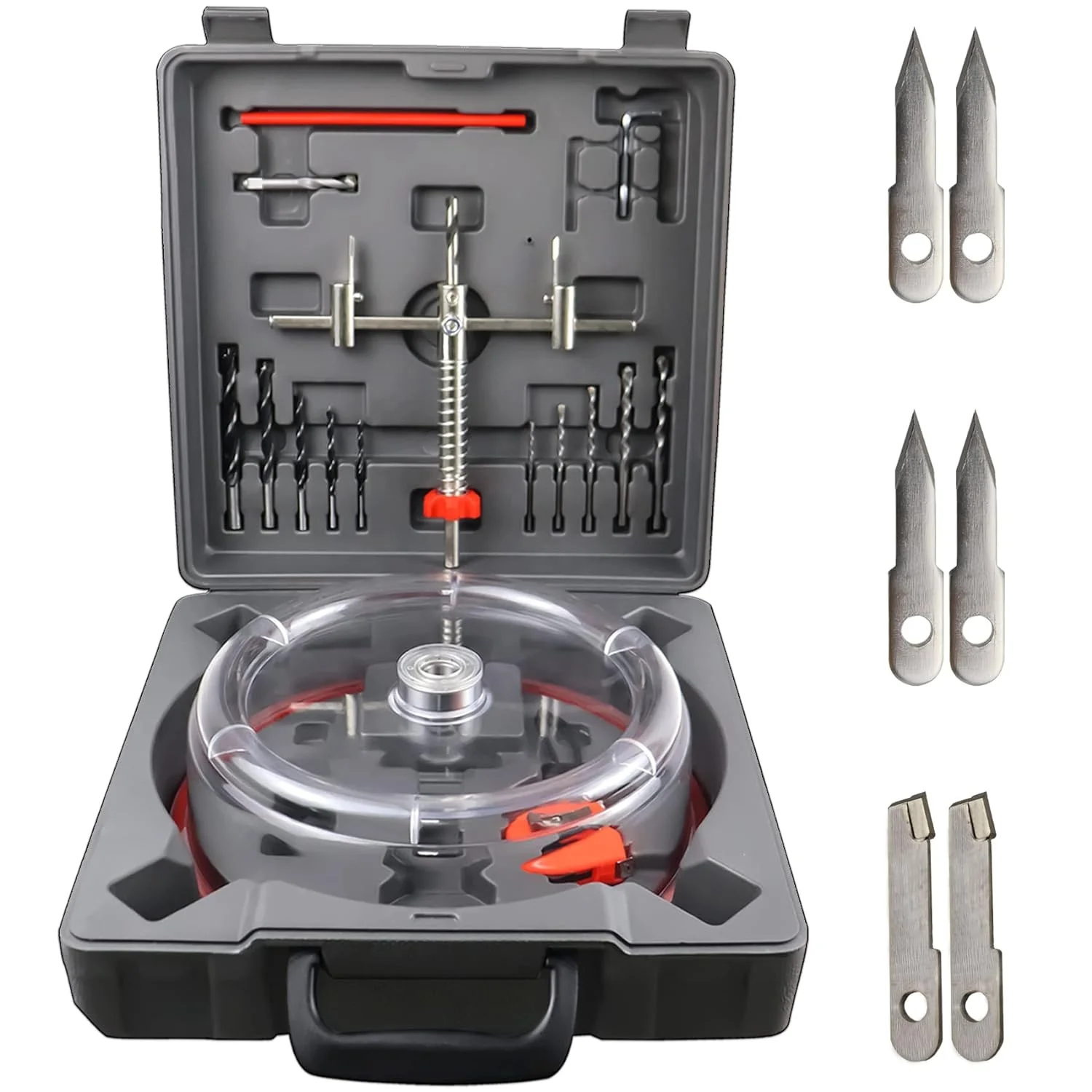 Chevalierous Twin Blade HSS Hole Saw Cutter Kit Adjustable with ABS Dust Shield for Creating Recessed Lights 
Chevalierous Twin Blade HSS Hole Saw Cutter Kit Adjustable with ABS Dust Shield for Creating Recessed Lights