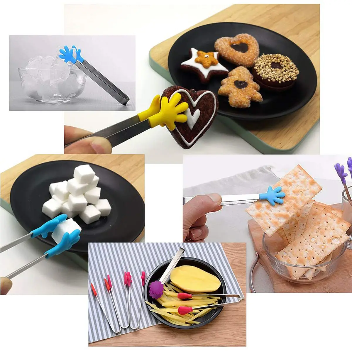 8pcs Stainless Steel Silicone Tongs for Sugar Ice Kitchen Baking Salad Catering Party Food Gadgets Cooking Tools Slow Cooker
8pcs Stainless Steel Silicone Tongs for Sugar Ice Kitchen Baking Salad Catering Party Food Gadgets Cooking Tools Slow Cooker