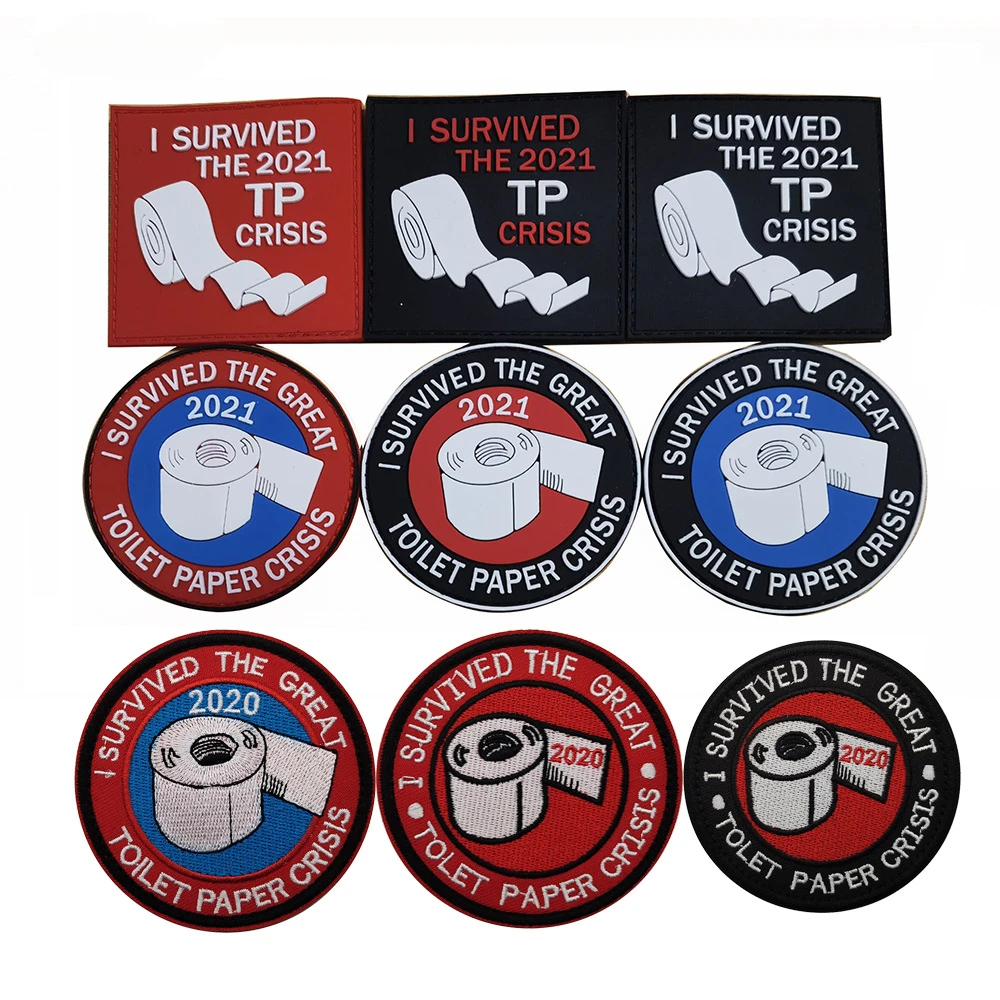 I SURVIVED THE GREAT TOILET PAPER TP CRISIS 3D PVC Luminous Patches Hook and Loop Tactical Embroidery Badge Military Stickers
I SURVIVED THE GREAT TOILET PAPER TP CRISIS 3D PVC Luminous Patches Hook and Loop Tactical Embroidery Badge Military Stickers