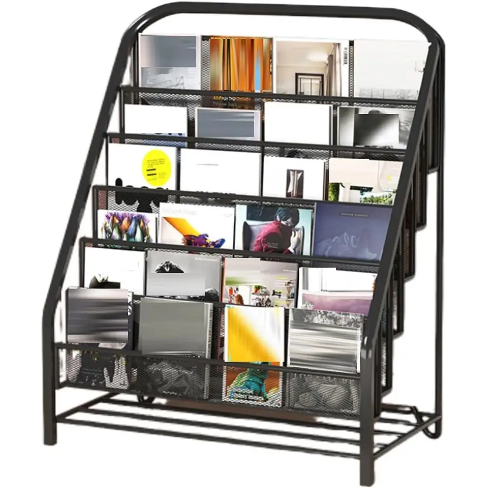 Multi-Layer Newspaper and Magazine Rack, Space-Saving Design for Living Room or Office, Black, 55x100cm
Multi-Layer Newspaper and Magazine Rack, Space-Saving Design for Living Room or Office, Black, 55x100cm