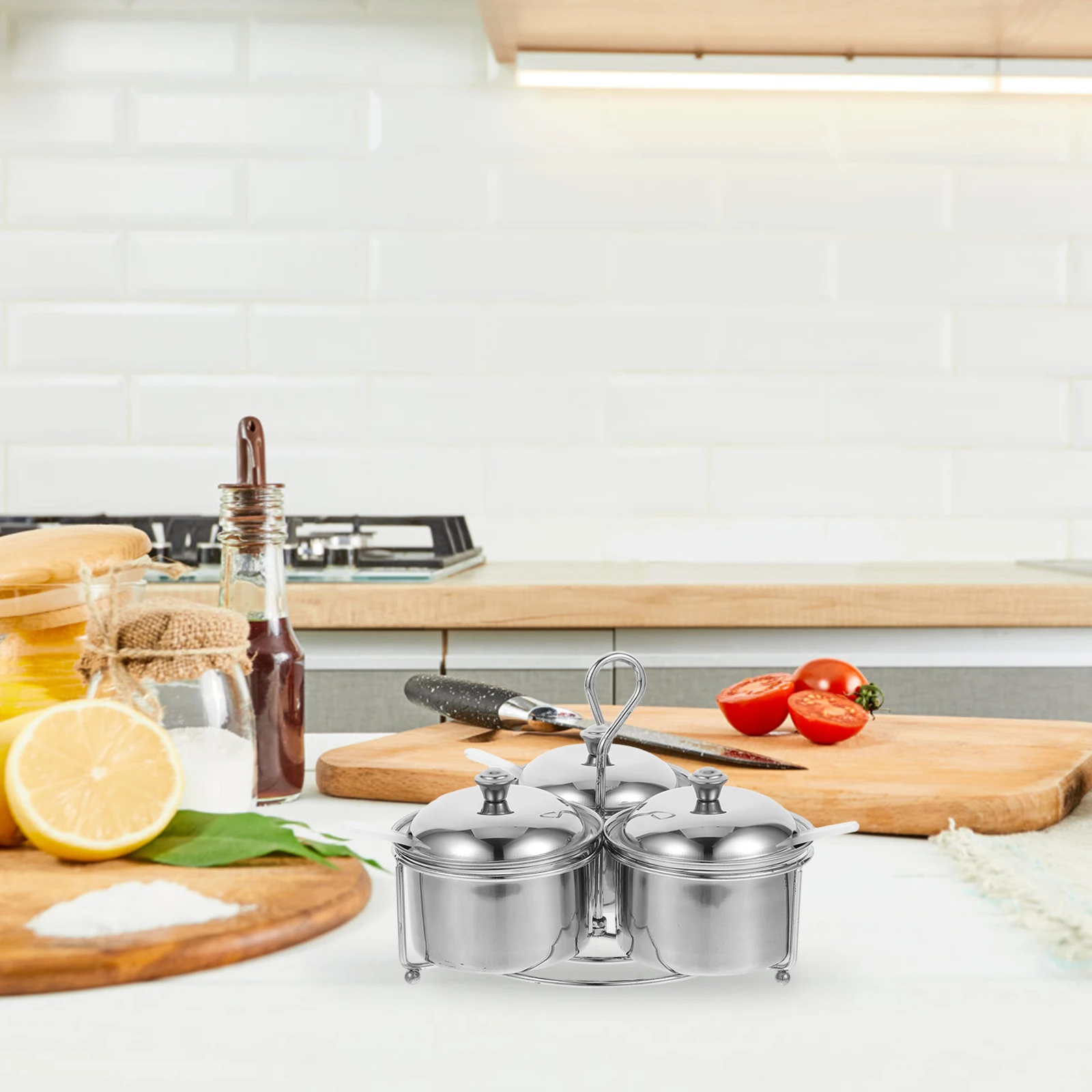 Stainless Steel Seasoning Box Spice Container Kitchen Condiment Jar Salt Sugar Pepper Powder Storage Lid Tray
Stainless Steel Seasoning Box Spice Container Kitchen Condiment Jar Salt Sugar Pepper Powder Storage Lid Tray