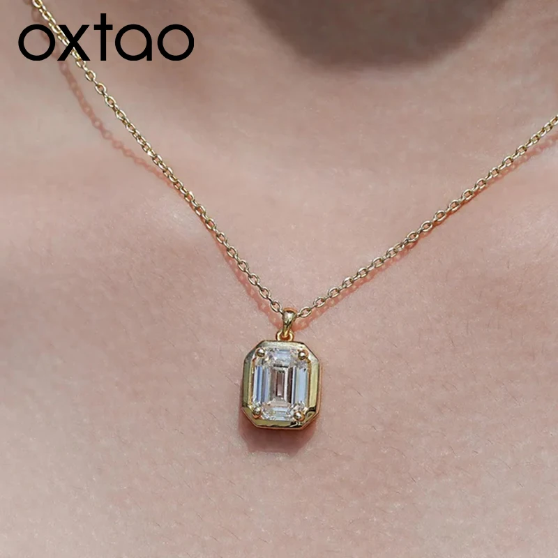 OXTAO Emerald Cut Minimalist Solitaire Pendant Necklace for Women 4CT Moissanite Charm Necklace Wedding Jewelry 14K Gold Filled
OXTAO Emerald Cut Minimalist Solitaire Pendant Necklace for Women 4CT Moissanite Charm Necklace Wedding Jewelry 14K Gold Filled