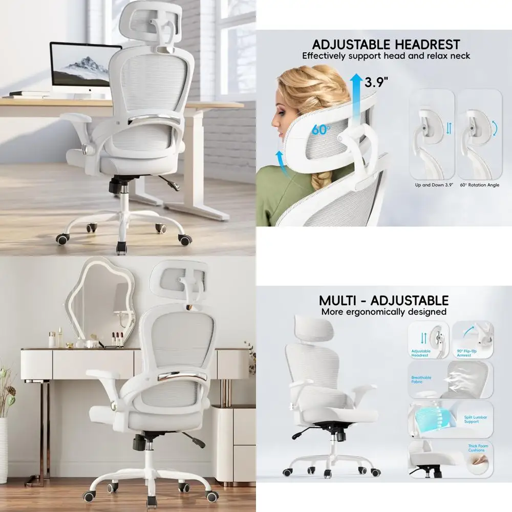 Ergonomic Home Office Chair with Back Support for Computer Desk, Wide Seat for Big and Tall Users
Ergonomic Home Office Chair with Back Support for Computer Desk, Wide Seat for Big and Tall Users