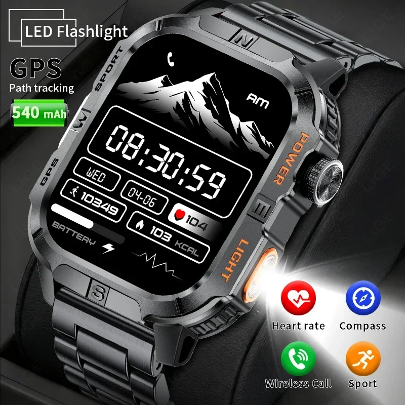 Military Outdoor 2.01inch AMOLED Smart Watch Men Flashlight Compass Waterproof Sports Fitness Tracker Bluetooth Call Smartwatch
Military Outdoor 2.01inch AMOLED Smart Watch Men Flashlight Compass Waterproof Sports Fitness Tracker Bluetooth Call Smartwatch