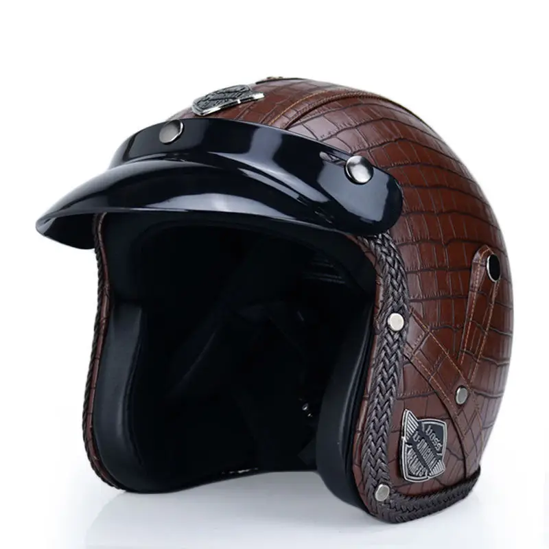 2022 New Open Face 3/4 Motorcycle Helmet PU Leather Retro Motorbike Helm Moto Bike Motocross Helmets With For Men Women
2022 New Open Face 3/4 Motorcycle Helmet PU Leather Retro Motorbike Helm Moto Bike Motocross Helmets With For Men Women