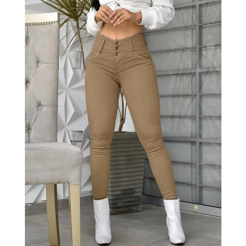 Wepbel Khaki Pencil Pants Women Solid Color Streetwear High Waist Tight Skinny Pants Sexy Bodycon Pockets Casual Trousers
Wepbel Khaki Pencil Pants Women Solid Color Streetwear High Waist Tight Skinny Pants Sexy Bodycon Pockets Casual Trousers