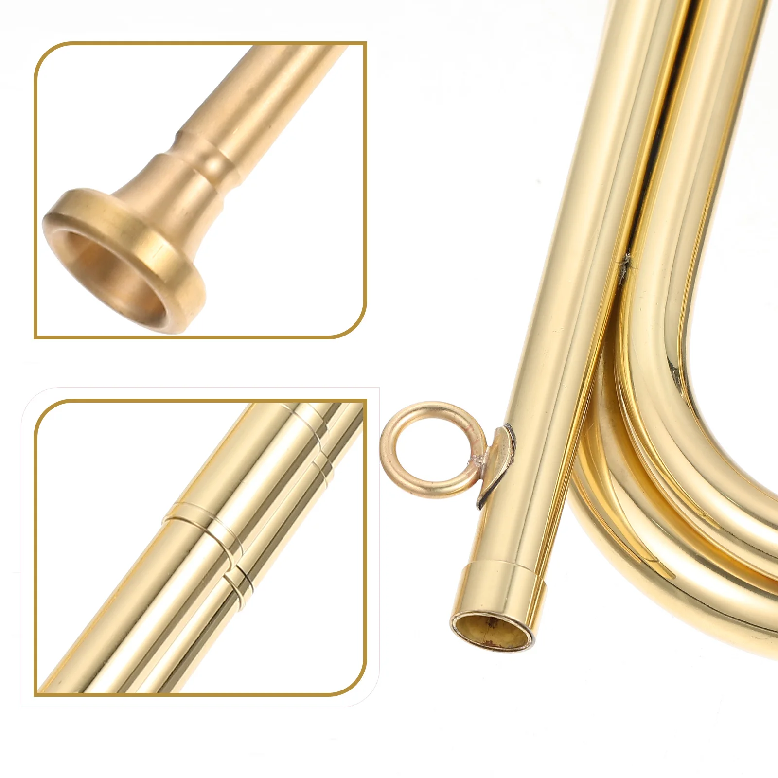 1set Copper Small Step Bugle for School Band Beautiful Sound Durable Brass Material Easy to Carry Store Trumpet Golden
1set Copper Small Step Bugle for School Band Beautiful Sound Durable Brass Material Easy to Carry Store Trumpet Golden