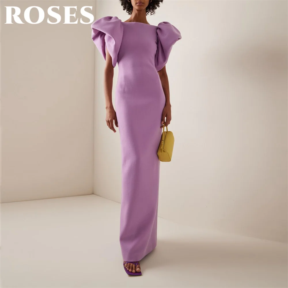 ROSES Purple Soft Stain Evening Gown Trumpet Elegant Prom Dress O-Neck Pleats Wedding Evening Dress robes de soirée Customized
ROSES Purple Soft Stain Evening Gown Trumpet Elegant Prom Dress O-Neck Pleats Wedding Evening Dress robes de soirée Customized