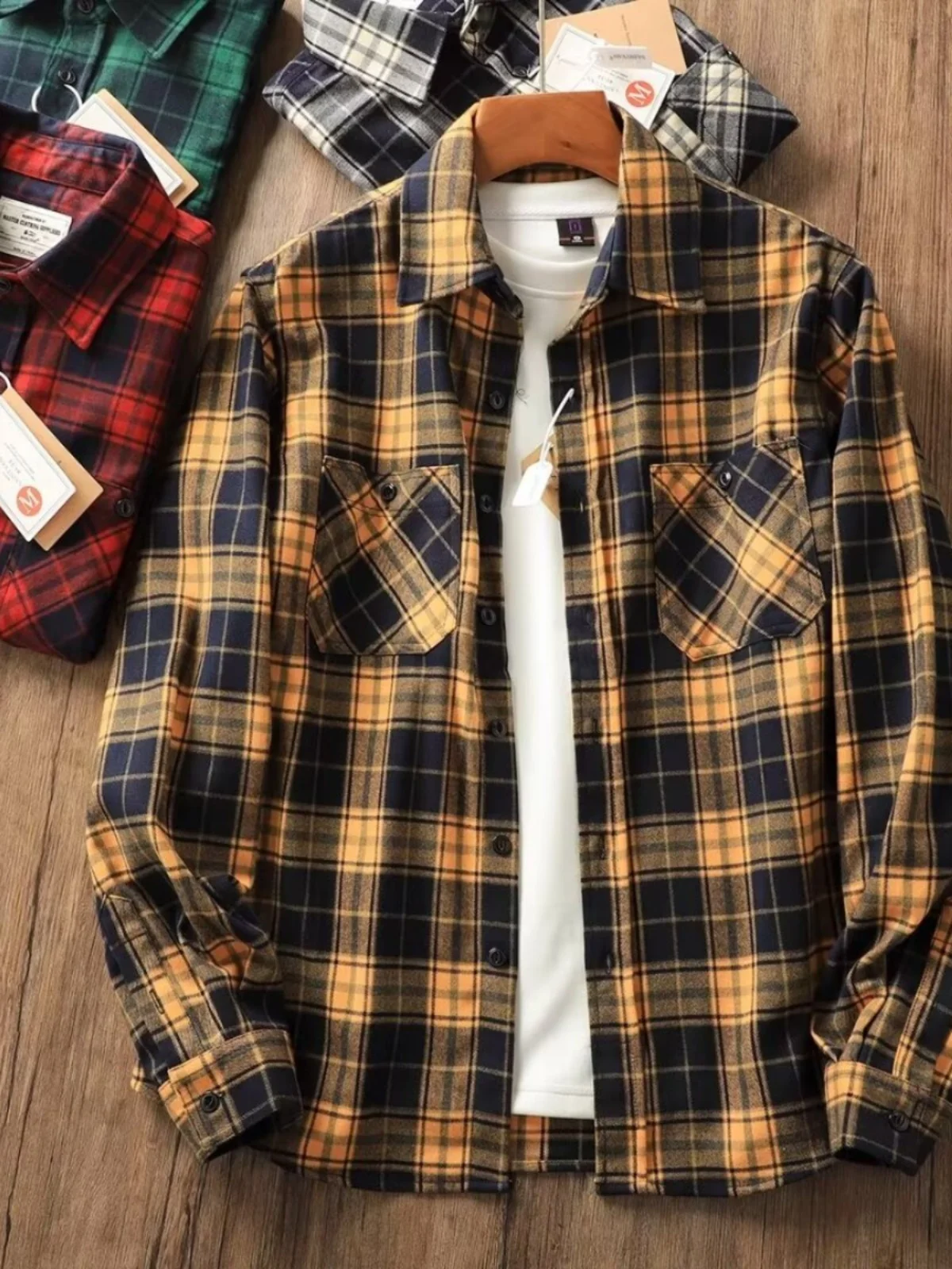 Pure Cotton Flannel Shirt Loose Fit Long Sleeve Casual Plaid Sun Protection Outerwear Youth Fashion Four Seasons Wear
Pure Cotton Flannel Shirt Loose Fit Long Sleeve Casual Plaid Sun Protection Outerwear Youth Fashion Four Seasons Wear