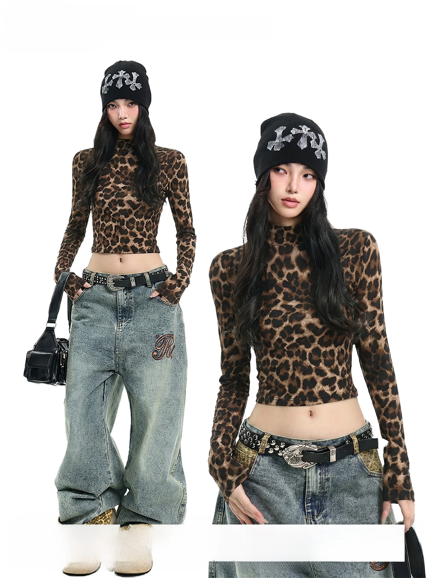 Ретро-футболка с леопардовым принтом и воротником-стойкой, женская, приталенная, с длинным рукавом, весенняя, модная, повседневная, удобная, топ
Ретро-футболка с леопардовым принтом и воротником-стойкой, женская, приталенная, с длинным рукавом, весенняя, модная, повседневная, удобная, топ