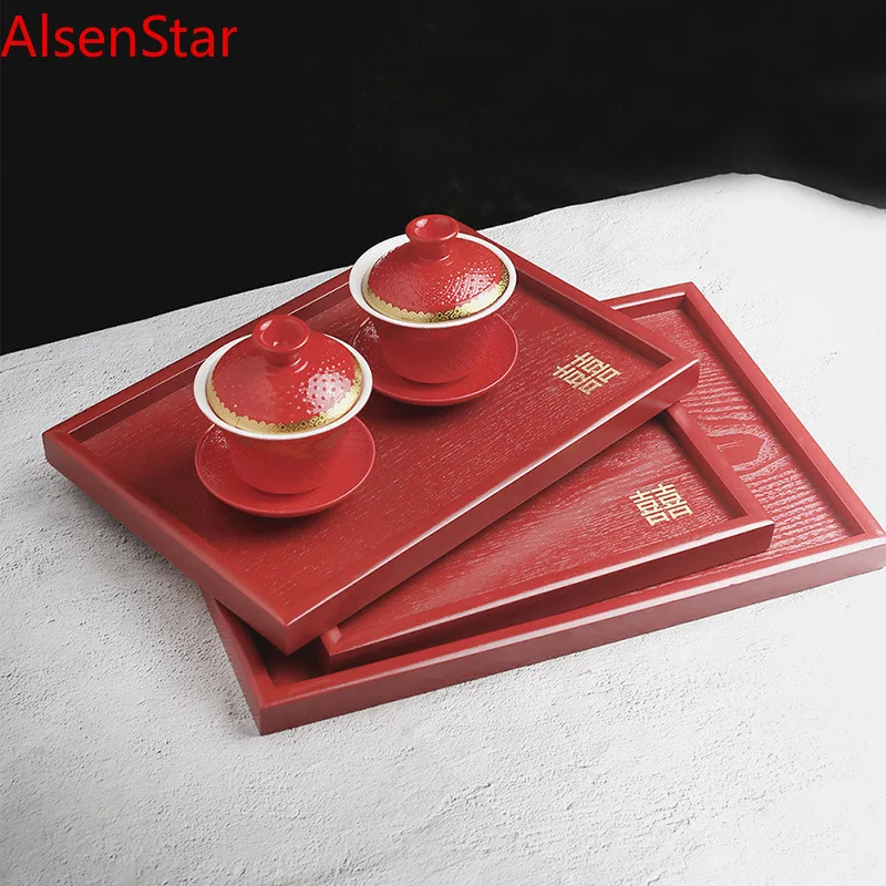 Chinese Style Red Wooden Tray for Wedding Rectangular round Snack Sushi Dessert Plate New Year Candy Tea Tray
Chinese Style Red Wooden Tray for Wedding Rectangular round Snack Sushi Dessert Plate New Year Candy Tea Tray