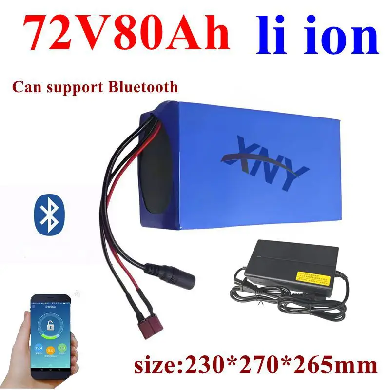 72v 80Ah Li-Ion With Bluetooth BMS APP Lithium Ion For 7000w Scooter Bicycle Battery Bike Tricycle Motorhome +10A Charger
72v 80Ah Li-Ion With Bluetooth BMS APP Lithium Ion For 7000w Scooter Bicycle Battery Bike Tricycle Motorhome +10A Charger