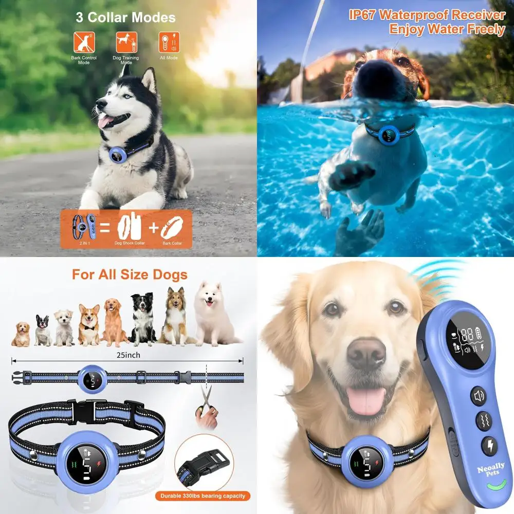 Ошейник для дрессировки собак и лая 2-в-1: водонепроницаемый, перезаряжаемый для маленьких и больших собак, 5–150 фунтов (голубой)
Ошейник для дрессировки собак и лая 2-в-1: водонепроницаемый, перезаряжаемый для маленьких и больших собак, 5–150 фунтов (голубой)