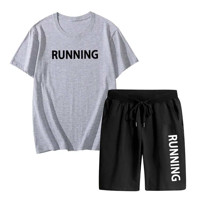 Summer Popular Mens Running T-shirt&Shorts 2pcs Set High Quality Sports Breathable Tee and Black Fifthpants Casual Gym Suit
Summer Popular Mens Running T-shirt&Shorts 2pcs Set High Quality Sports Breathable Tee and Black Fifthpants Casual Gym Suit