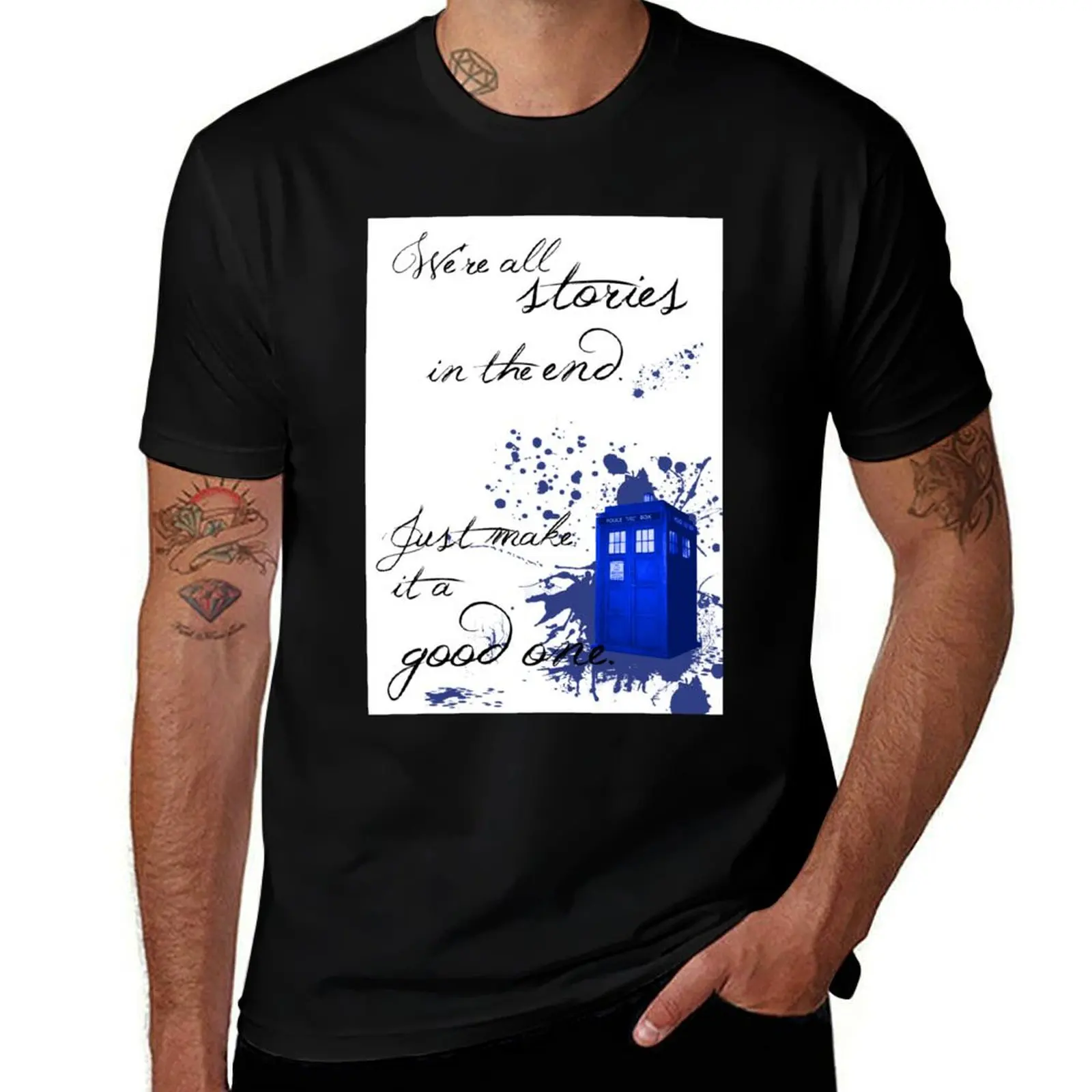 We're All Stories in the End (white) T-Shirt Trendy Casual Short Sleeve Shirt
We're All Stories in the End (white) T-Shirt Trendy Casual Short Sleeve Shirt