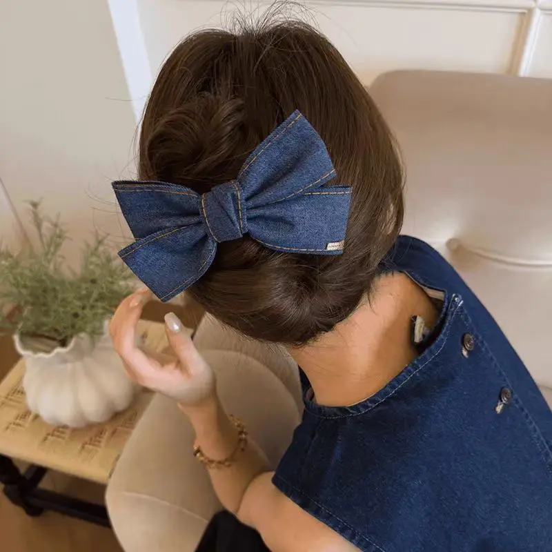 1 Pcs Ladies' Hair Clip Korean Denim Bow Simple Barrette High-quality Verstaile Hair Accessories Sweet Elegant Duckbill Clip
1 Pcs Ladies' Hair Clip Korean Denim Bow Simple Barrette High-quality Verstaile Hair Accessories Sweet Elegant Duckbill Clip